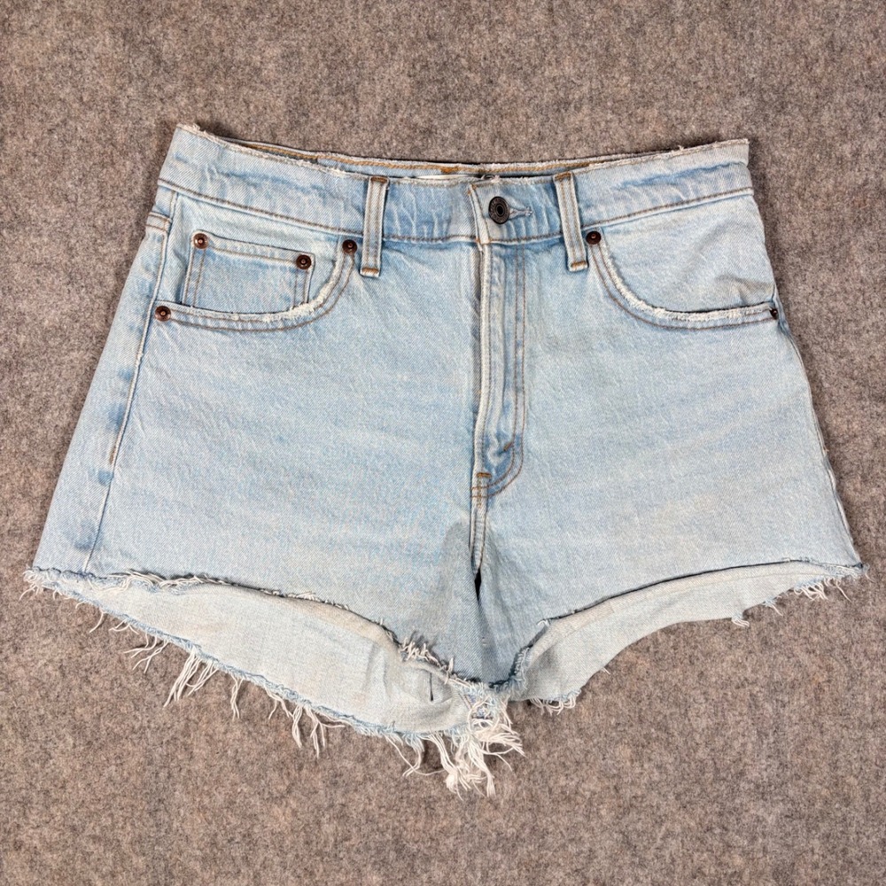 Abercrombie & Fitch 90s Relaxed Cutoff Shorts Womens 28 Light Wash Denim